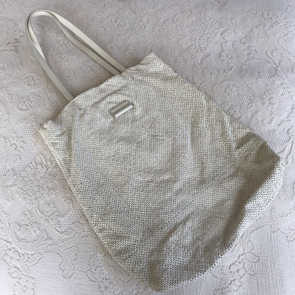 Zara Woman white tote with gold foil under layer